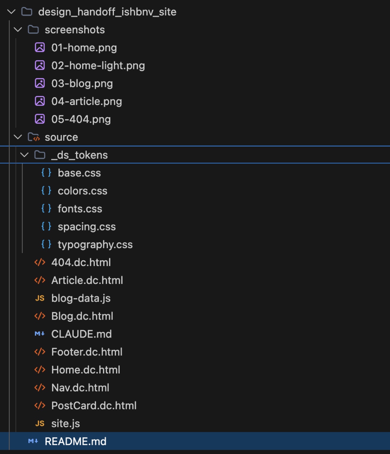 Папка design-handoff в VS Code